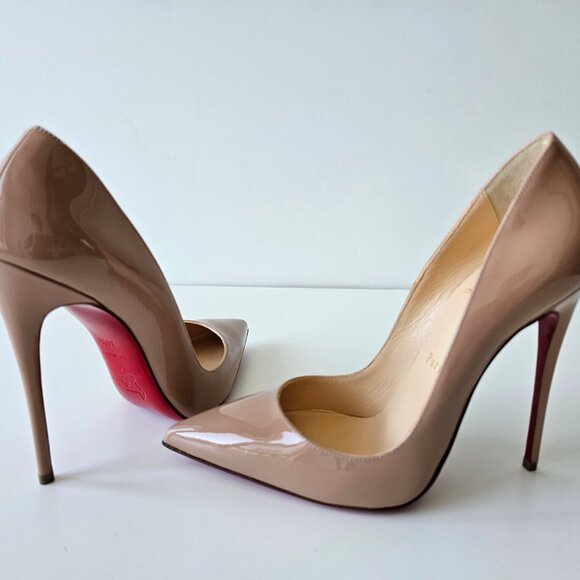 Christian Louboutin So Kate 120 Nude Patent Pumps - Picture 12 of 14